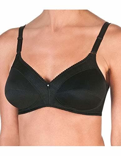 Moda Felina 376-4 Women's Weftloc Black Non-Padded Non-Wired Full Cup Bra E