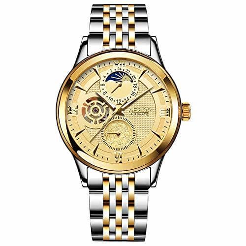 Moda Relojes Phase Watch Hombres Reloj Mecánico Automático Moda Oro Relojes De Pulsera