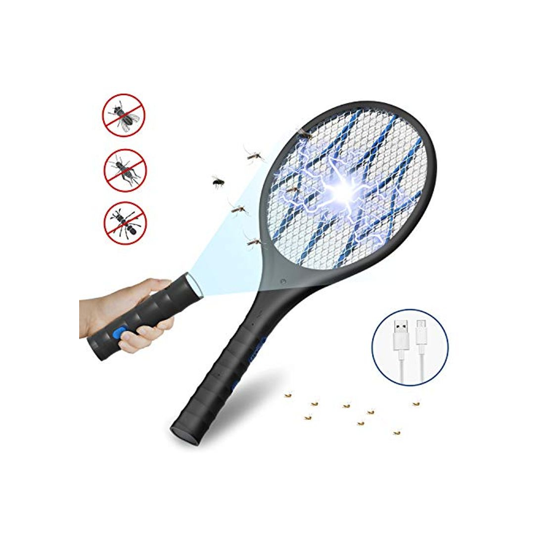 Producto DOUHE Antimosquitos Recargable Raqueta Matamoscas Electrica