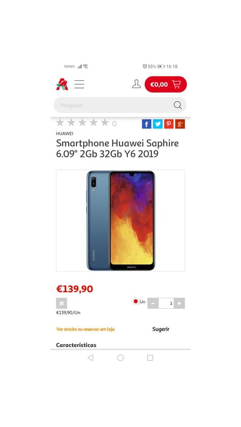 Producto Huawei y6 2019 mrd-lx1