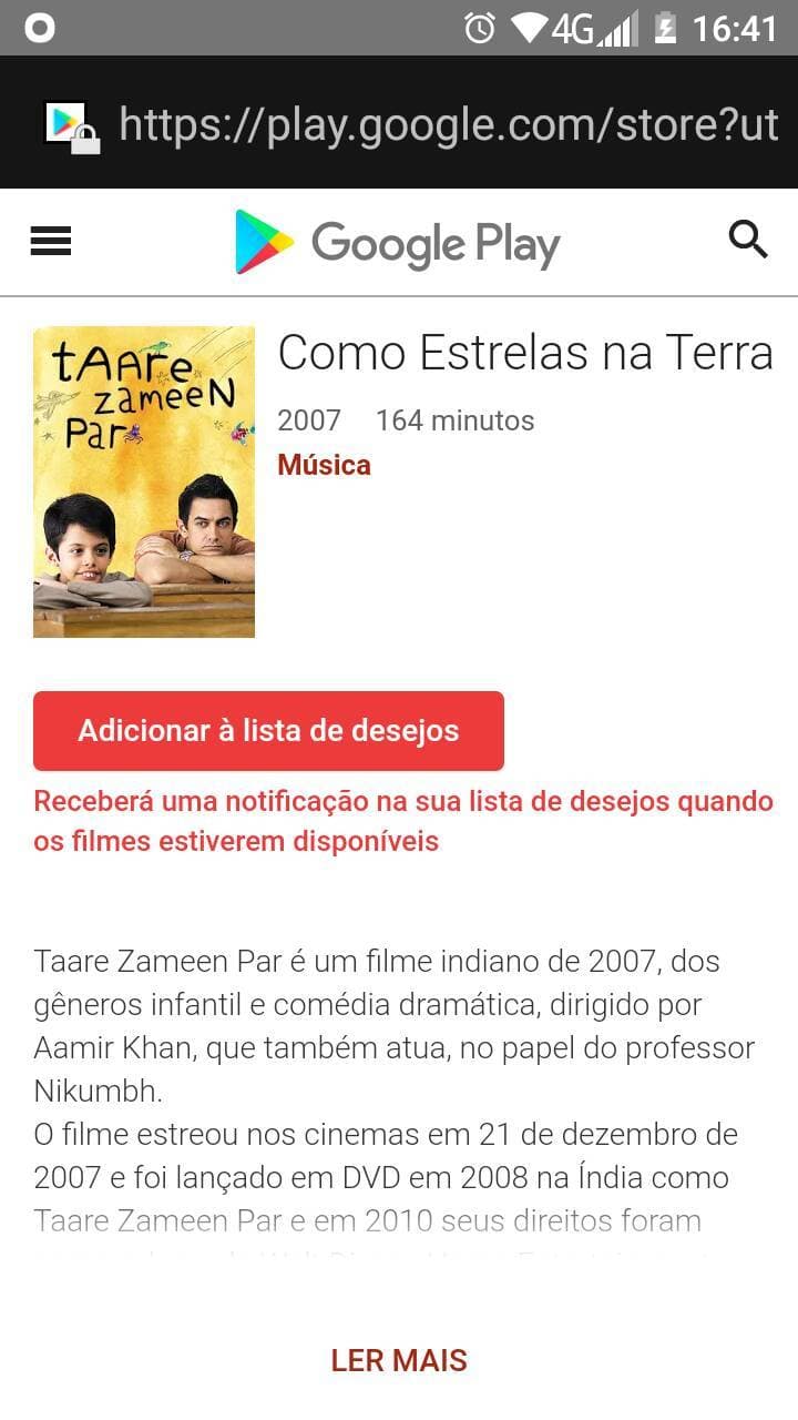 Movie O filme como estrelas na terra. Recomendo bastante.