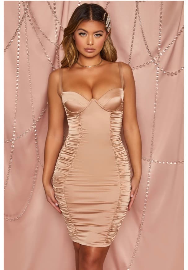 Product Satin tan dress