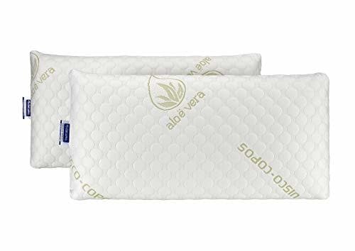 Product Todocama - Almohada viscoelástica Aloe Vera con Copos 100% viscoelásticos. Tejido Strech