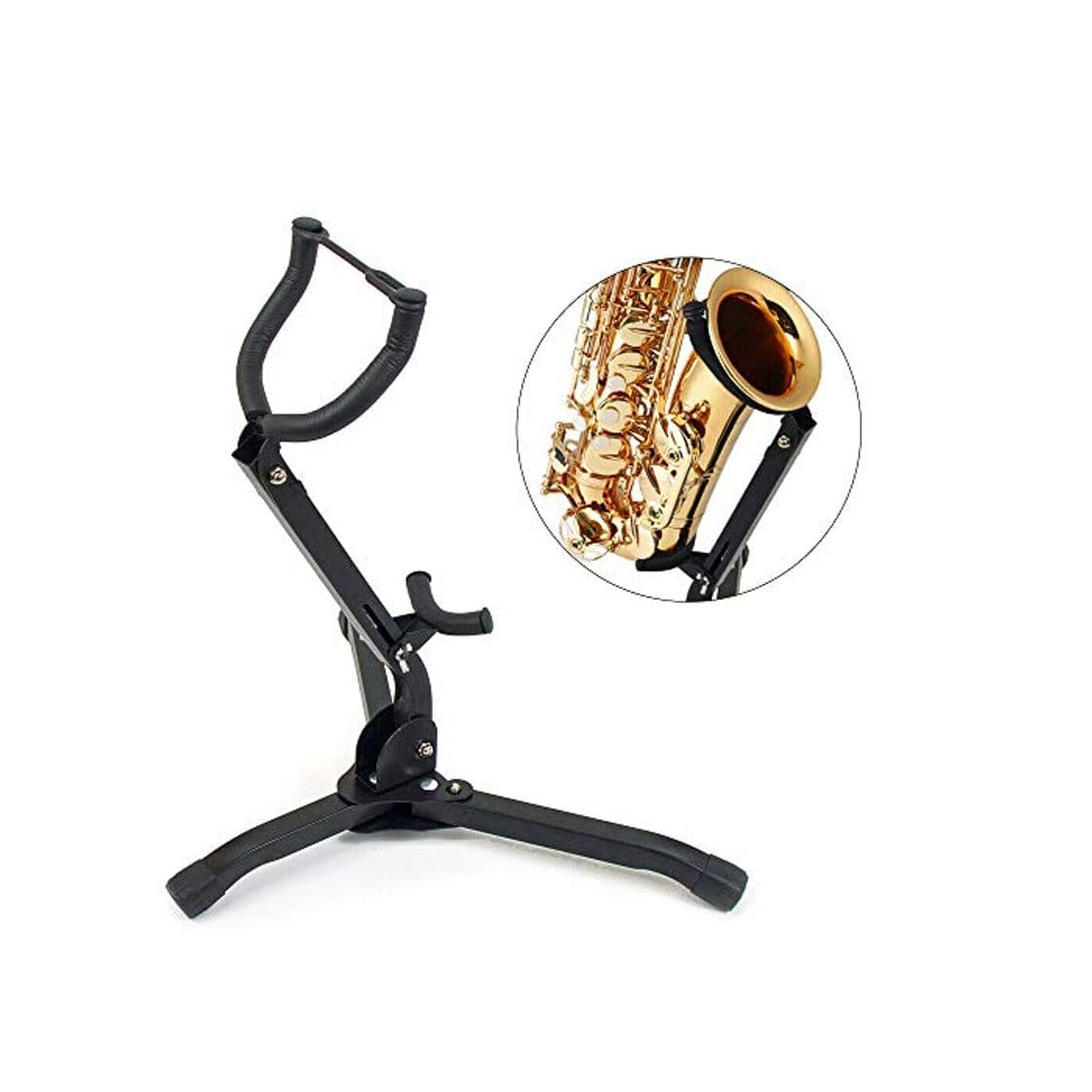 Product Plegable Saxofón Trípode Soporte Soporte Sax Alto Tenor Instrumento musical portátil