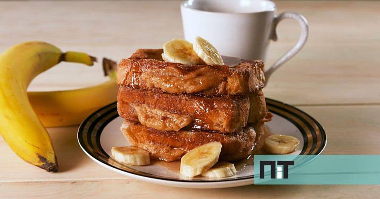 Moda A french toast de banana e amendoim