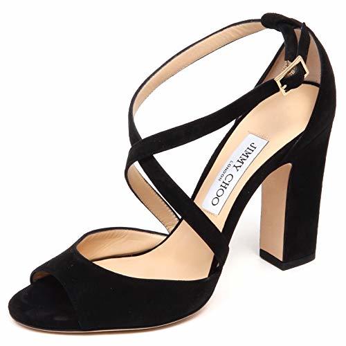 Fashion F0850 Sandalo Donna Black JIMMY CHOO Carrie Scarpe Suede Sandal Shoe Woman