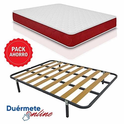 Product Duérmete Online Cama Completa con Colchón Viscoelástico Lite Viscogel Reversible