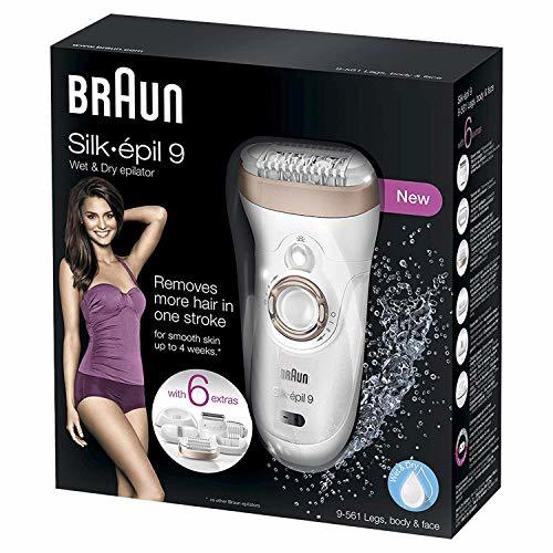 Belleza Braun Silk-épil 9 9-561 Depiladora eléctrica inalámbrica con tecnología Wet & Dry