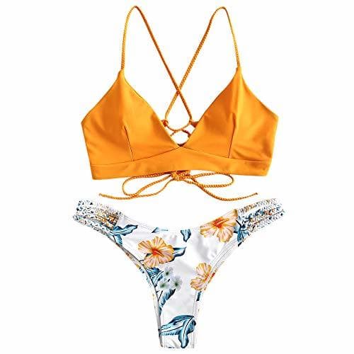 Producto ZAFUL - Bikini para mujer con lazos acolchados