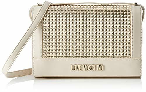 Lugar Love Moschino Borsa Calf PU, bolso bandolera para Mujer, Dorado