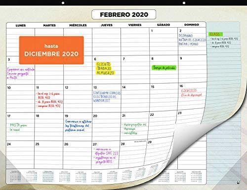 Lugar Calendario de Pared 2020 de SmartPanda – Calendario Mensual de Sobremesa –