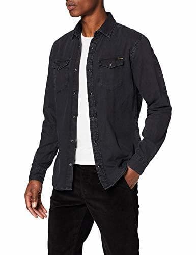 Fashion JACK & JONES Jjesheridan Shirt L/s Camisa Vaquera, Negro