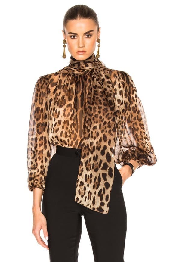 Moda DOLCE & GABBANA Chiffon Leopard Print Blouse. #dolcegabbana 