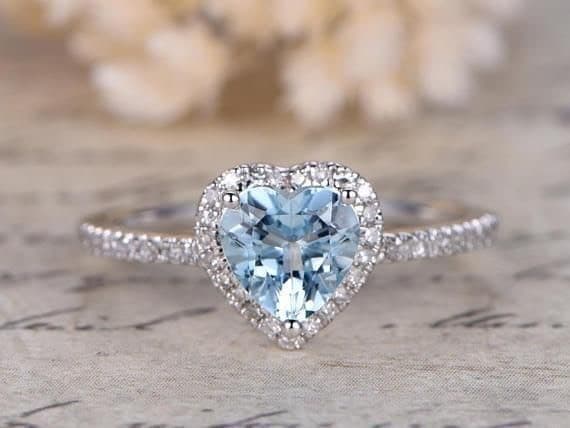 Fashion £419
Perfect 1.5 Carat Heart Shaped Aquamarine and Diamond H