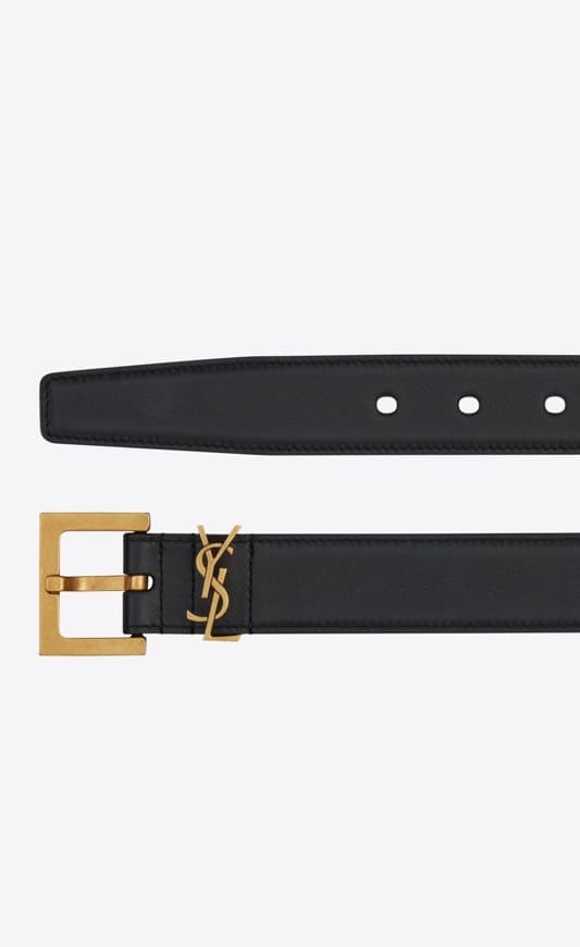 Fashion MONOGRAMME Belt with square buckle in smooth leather