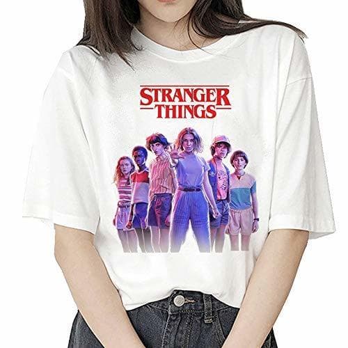 Moda Camiseta Stranger Things Niña, Camiseta Stranger Things Mujer, Impresión T-Shirt Abecedario Camiseta