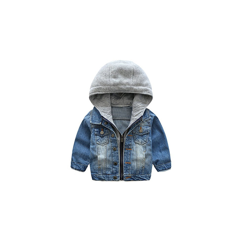 Product Odziezet Chaqueta Vaquera Niño Niña Demin Jacket con Capucha Abrigo Bebé Camisa