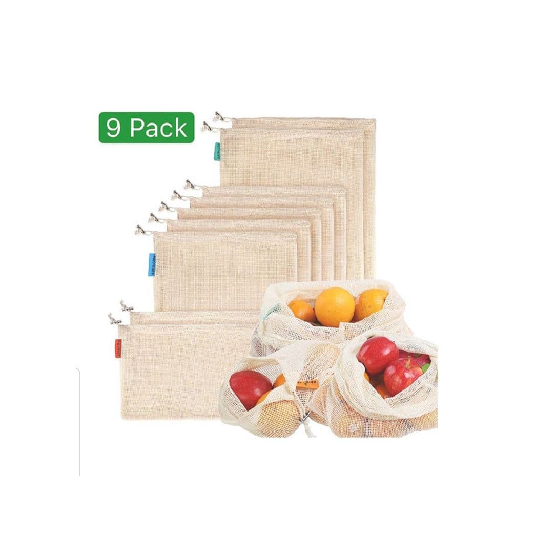 Product Bolsas de malla hechas de algodón pack de 9