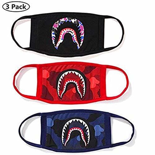 Place 3 Pack Bape Bathing AAPE Shark Black Red Blue Cotton Fashion Mouth