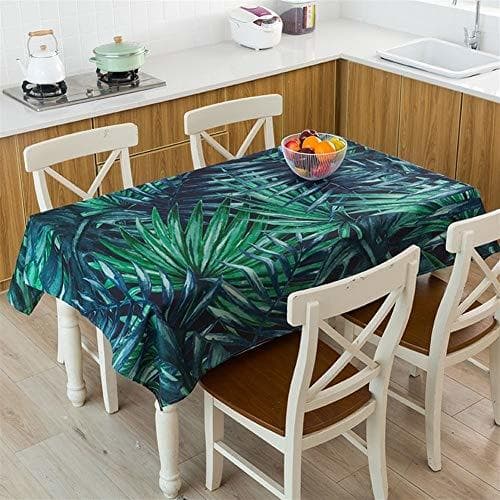 Product Hong-wei Pantalla casa Mantel Tropic Banana Leaf Impermeable Mantel Toalha De Mesa