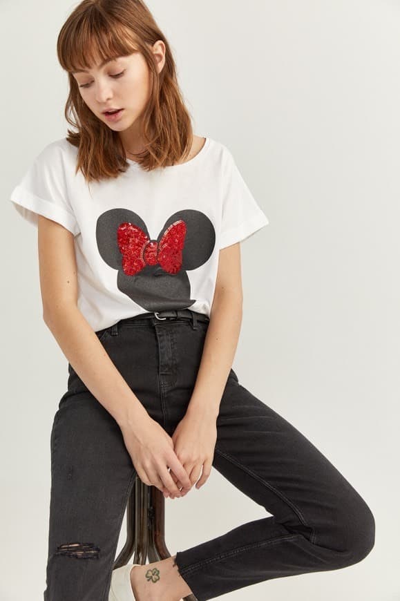 Fashion T-SHIRT GLITTER MINNIE 