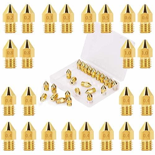 Place LUTER 24PCS MK8 Extrusor Impresora 3D Boquilla Nozzle 0.2 mm