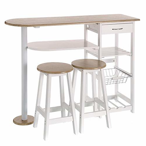 Producto Mesa para cocina de bar moderna de madera blanca Basic