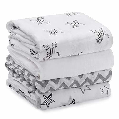 Producto Mantas Swaddle Bebé de Envoltura de Muselina 120cm x 120 cm- Momcozy