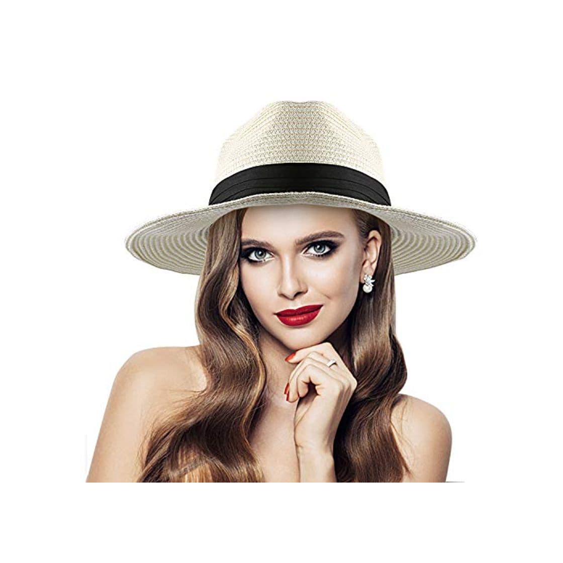 Producto Sombrero De Paja para Mujer Floppy Plegable, Sombreros de Paja De Sol