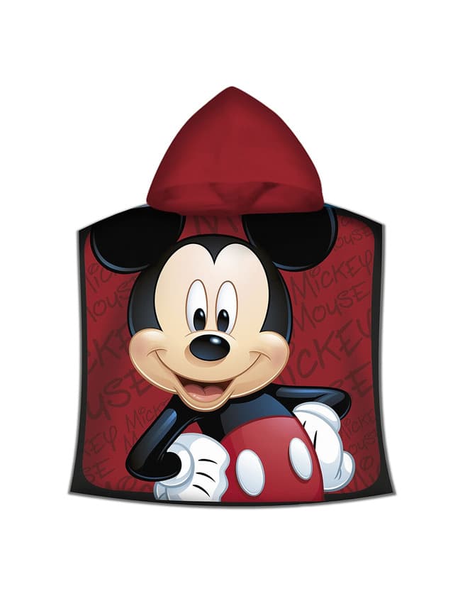 Producto Kids - Poncho Toalla, Diseño Mickey, color Rojo, 50 x 100 cm