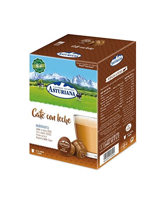 Producto Central Lechera Asturiana Cápsulas de Café con Leche - 4 Paquetes de