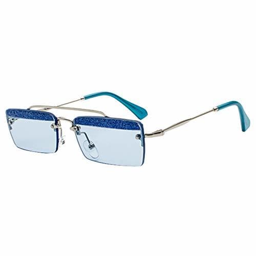 Product Yying Small Retro Shades Rectangle Gafas de sol Hombres Marco de Metal