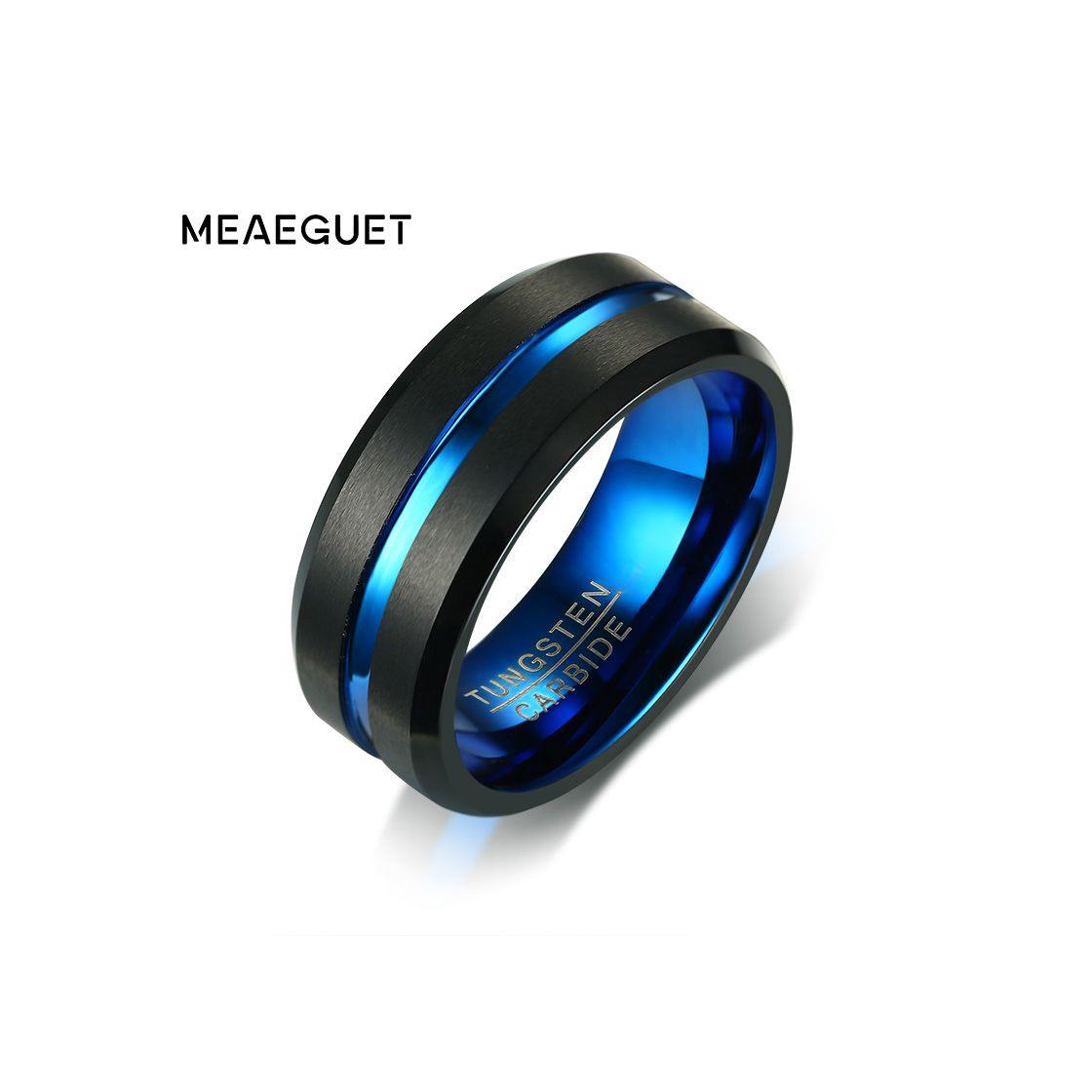 Moda NUNCAD Anillo Hombre Mujere Unisexo Tungsteno Exterior Negro