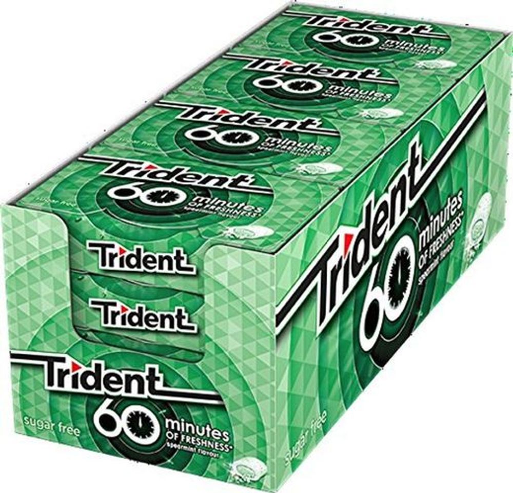 Producto Trident Chicle Sin Azucar Hierbabuena 60 Minutes 20 gr