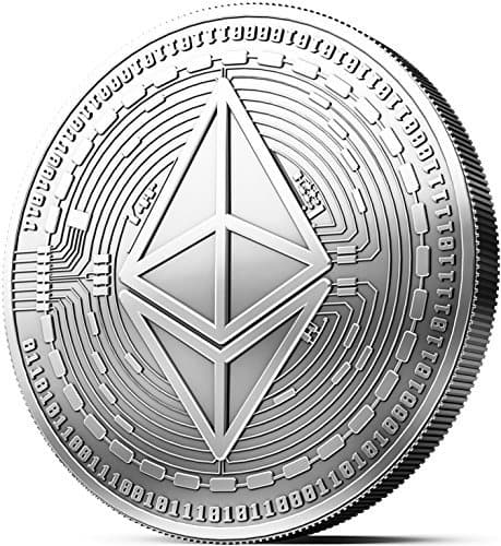 Place Moneda física de Ethereum revestida en plata auténtico. Una verdadera pieza de