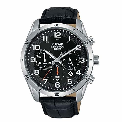 Place Montre Pusar Sport Chrono Cuir Noir