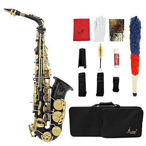 Product LADE Saxofón Eb E-Flat Alto Latón Grabado Botones Shell del Olmo Instrumento