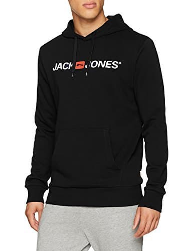 Fashion JACK & JONES Jjecorp Logo Sweat Hood Noos Capucha, Negro