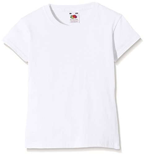 Moda Fruit of the Loom SS079B, Camiseta Para Niños, Blanco