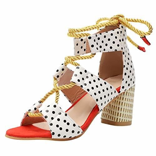 Producto Sandalias Mujer Verano 2019 Tacon Alto 6.5CM Sandalias Romanas Cuerda De Cáñamo