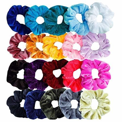 Belleza Sinwind 20pcs Scrunchies Terciopelo elástico pelo bandas Lazos para el cabello Terciopelo