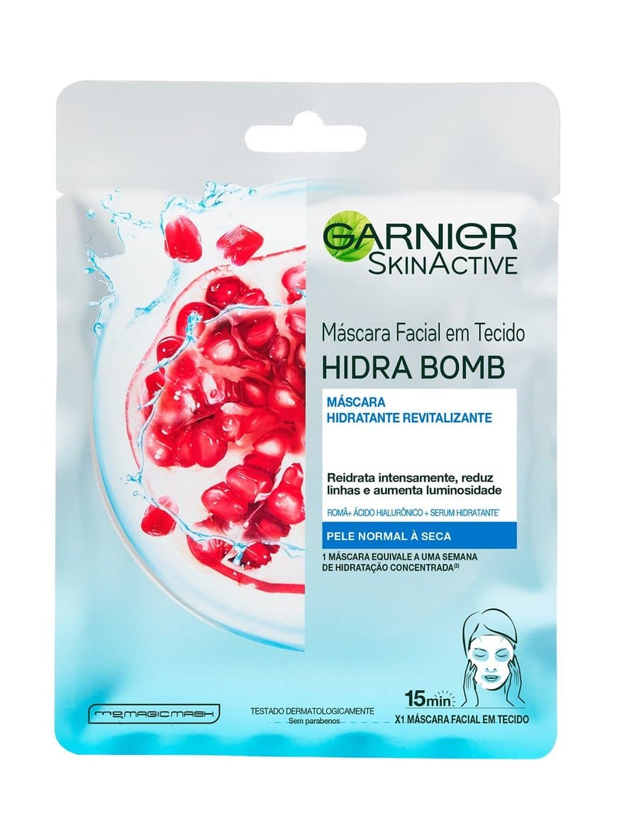 Fashion Garnier SkinActive Máscara Facial em Tecido HIDRA BOMB com ...