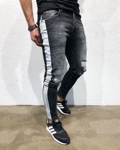 Producto Hombres Jeans Pantalones lápiz Pantalones Largos con Cremallera Vestido de Calle Moda