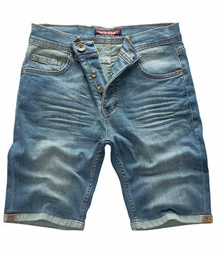 Producto Pantalones Vaqueros Cortos de Hombres Jumpsuit Pantalones con Peto Streetwear Lavados Jeans