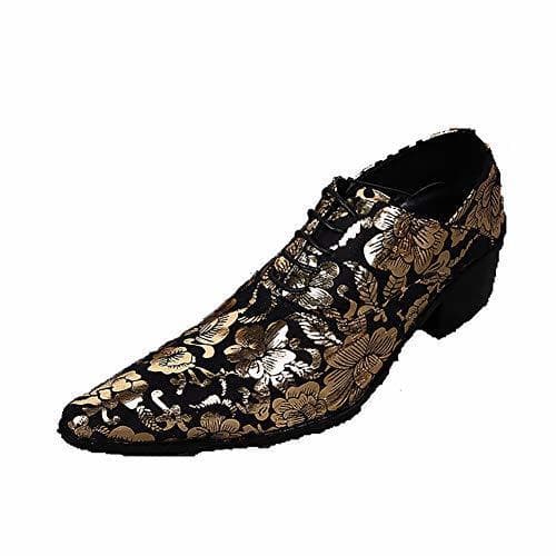 Place AURALLL Moda Hombres Zapatos de Cordones para Hombre Puntiagudos Zapatos Casuales para