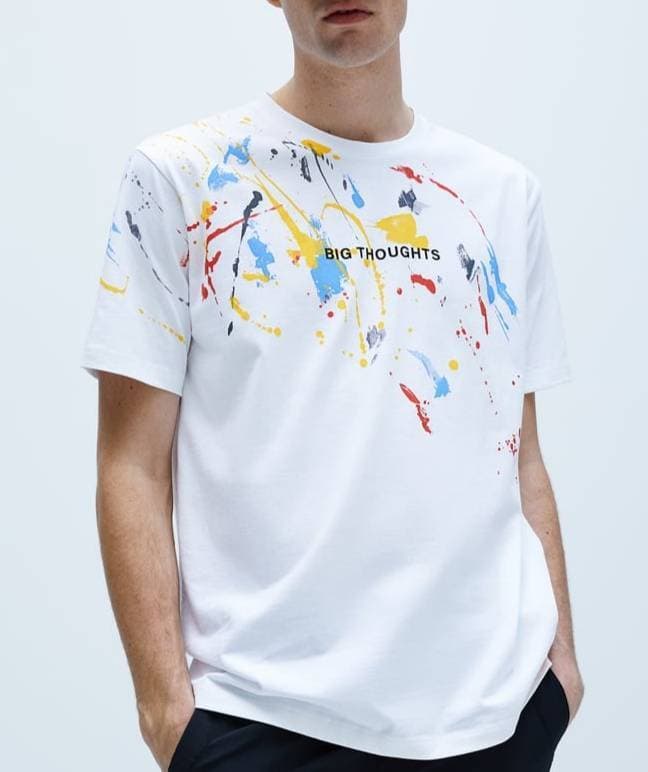 Fashion T-shirt com estampado Dripping