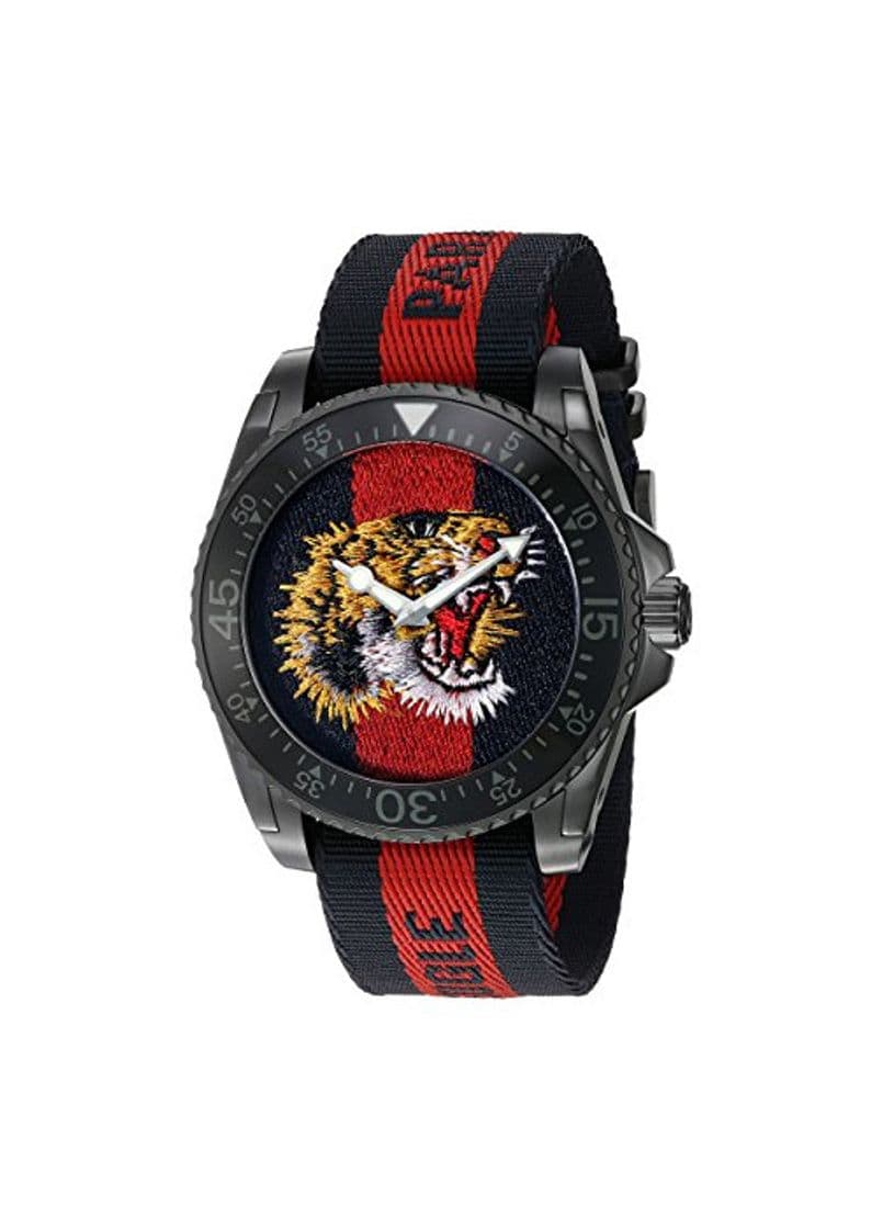 Fashion Gucci Reloj Análogo clásico para Hombre de Cuarzo con Correa en Nailon