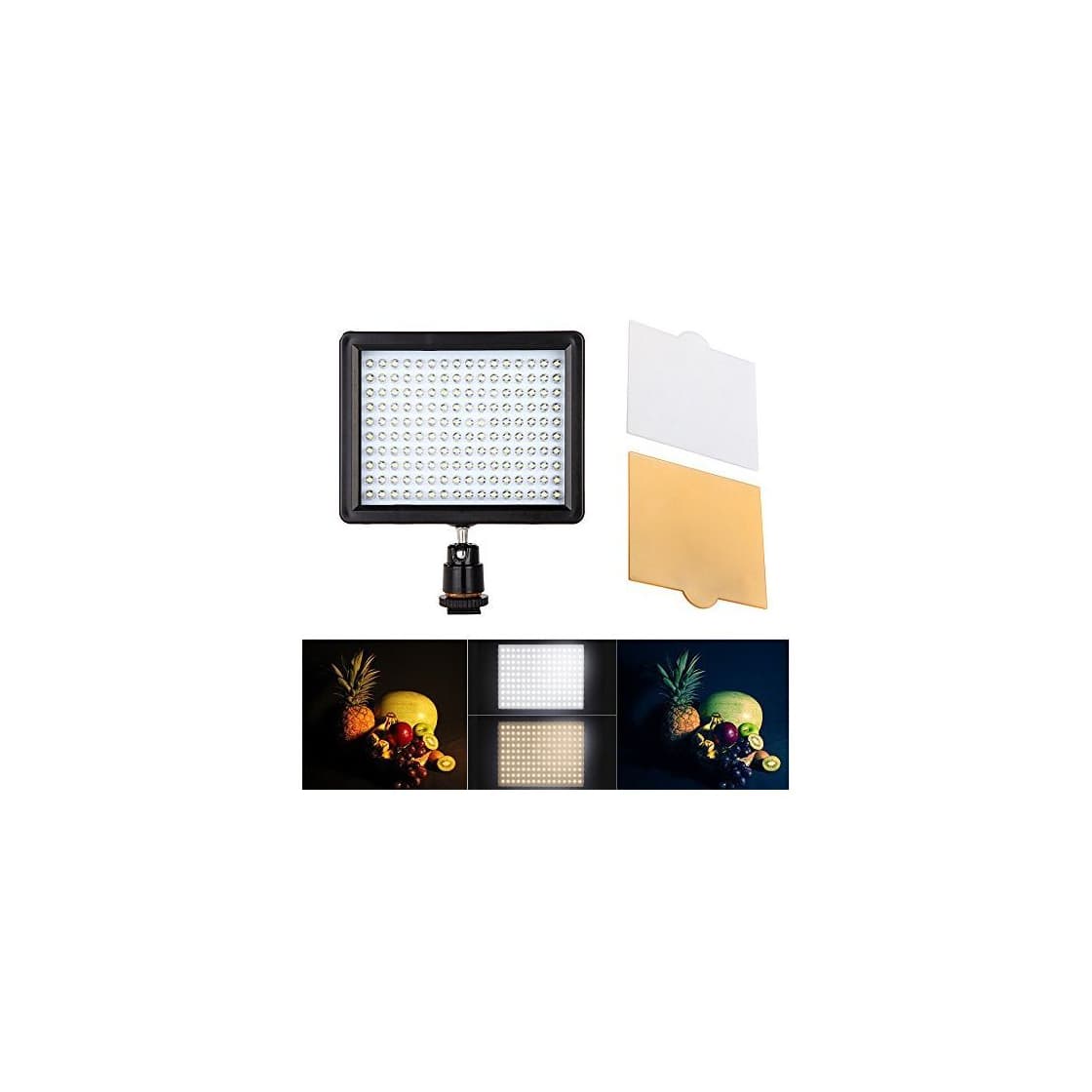 Electronic LED Video Light Andoer Panel de luz LED 160PCS 10.5W 1280LM 3200K-5600KDimmable