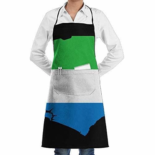 Product Sierra Leone Flag Map Delantal Lace Unisex Mens Womens Chef Adjustable Polyester