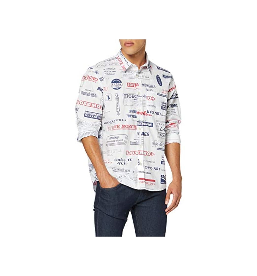 Producto Love Moschino Allover Airports Print_Long Sleeve Shirt Camisa,